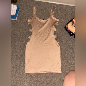 Mini Dress With Ribbed Side